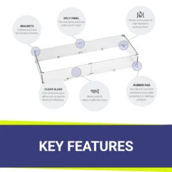 36" Rectangular Glass Wind And Flame Guard | American Fire Glass -Home Fire Pit fg afpp 36 bubbles 45975.1615938449