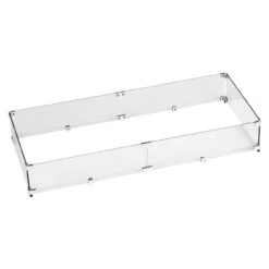 36" Rectangular Glass Wind And Flame Guard | American Fire Glass