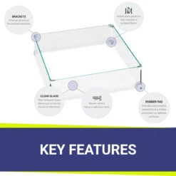 24" Square Glass Wind And Flame Guard | American Fire Glass -Home Fire Pit fg sqp 24 bubbles 18773.1615937838