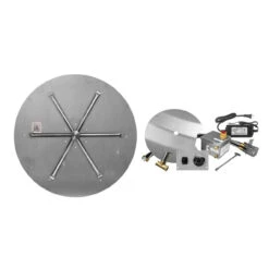 Electronic Ignition Stainless Steel Spur Burner - Round - Flat | Firegear
