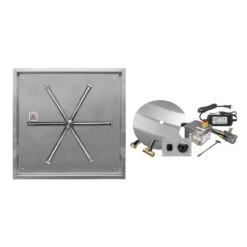 Stainless Steel Spur Burner - Square - Drop-In | Firegear
