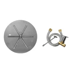 Match Light Ignition Stainless Steel Spur Burner - Round - Flat | Firegear