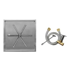 Match Light Ignition Stainless Steel Spur Burner - Square - Drop-In | Firegear