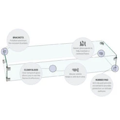 24" Rectangular Glass Wind And Flame Guard | American Fire Glass -Home Fire Pit flame guard features 5 2 59827.1615937534