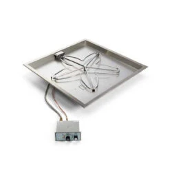 30" Square Bowl Pan Penta Burner Fire Pit Insert - Push Button Ignition - HPC