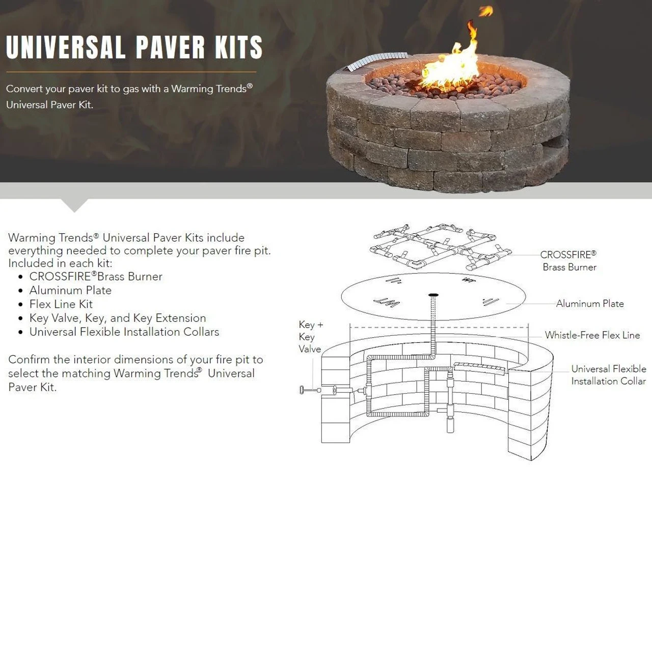 26" - 28" Circular Or Square Opening Universal Paver Kits | Warming Trends 3 26" - 28" Circular Or Square Opening Universal Paver Kits | Warming Trends - Image 3