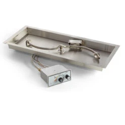 36 X 14 Inch S-Burner Rectangle Pan Fire Pit Insert Push Button / Flame Sense - HPC