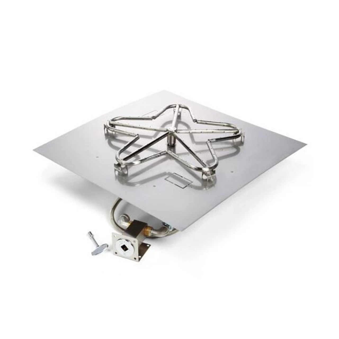 30" Square Flat Pan Penta Burner Fire Pit Insert - Match Lit Ignition - HPC 1 30" Square Flat Pan Penta Burner Fire Pit Insert - Match Lit Ignition - HPC