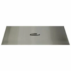 The Outdoor Plus 12" Wide Brushed Stainless Steel Rectangle Fire Pit Cover