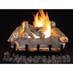 Smoky Weathered Oak Vented Gas Logs | Superior Fireplaces