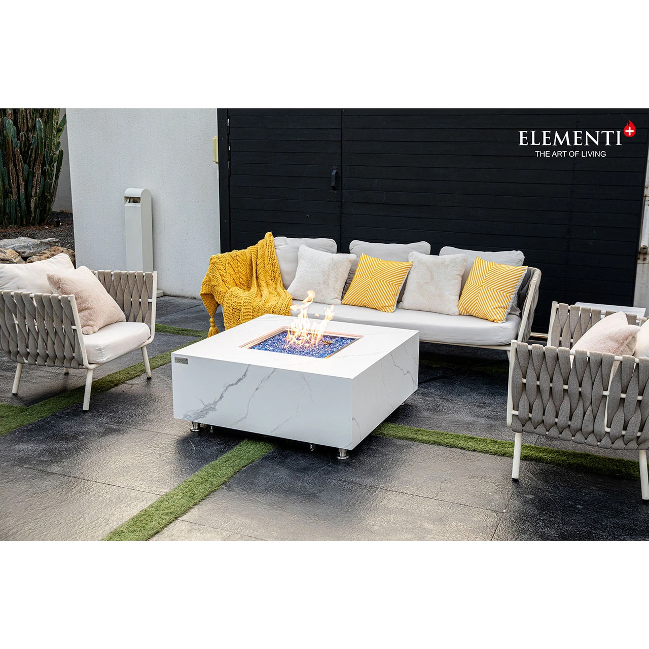 Elementi Plus Bianco Marble Porcelain Fire Table 4 Elementi Plus Bianco Marble Porcelain Fire Table - Image 4