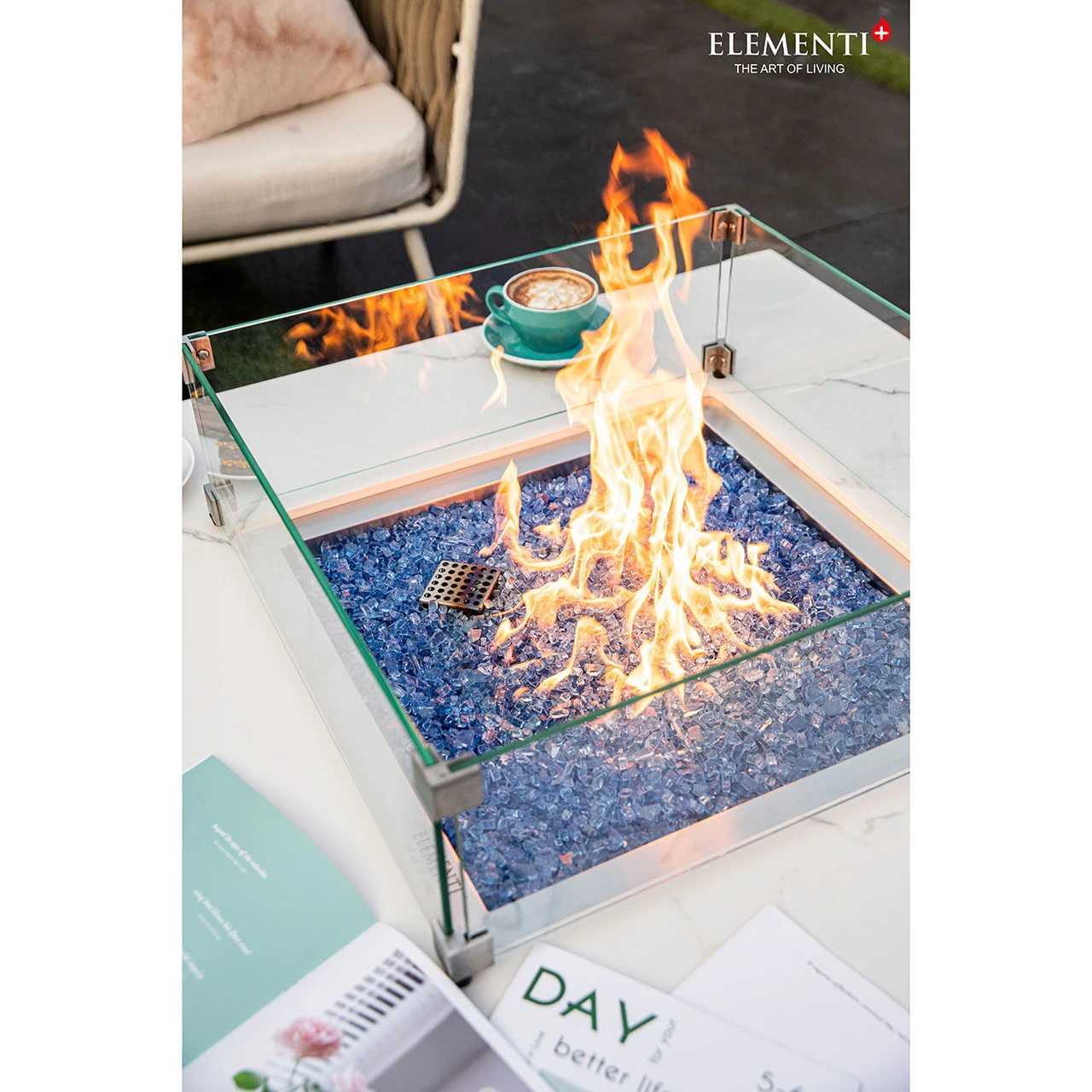 Elementi Plus Bianco Marble Porcelain Fire Table 6 Elementi Plus Bianco Marble Porcelain Fire Table - Image 6